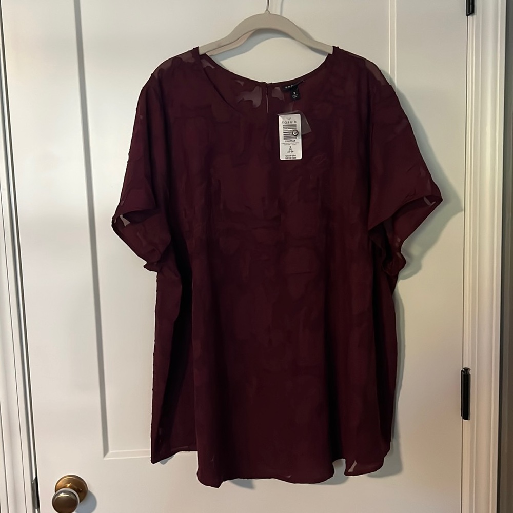 Torrid purple floral burnout top